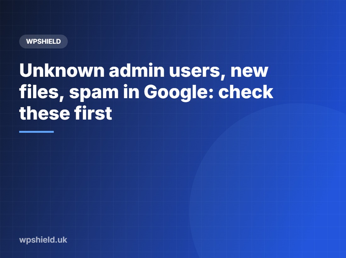 First checks when you suspect your website has been hacked